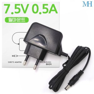 명호전자 7.5V0.5A 아답터 벽걸이형(ANY0705A-1) DC 7.5V 0.5A 어댑터, 7.5V0.5A 아답터(벽걸이형)+젠더3종세트, 1개