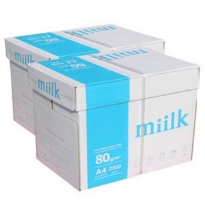 밀크 A4용지 80g 2박스(5000매)(Miilk), 5000개, 단일사이즈