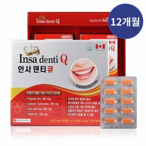 약 4개월분 인사 덴티큐 잇몸 치아 약국 건강기능식품, 3박스, 120정