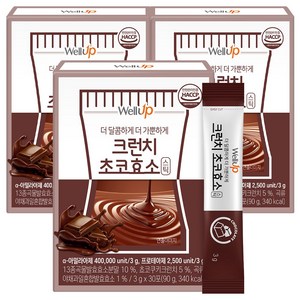 로엘 웰업 크런치 초코 발효 효소 스틱 30p, 90g, 3개