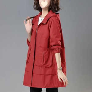 Cwadun 여자 새로운 느슨한 바람막이 여자 중간 길이