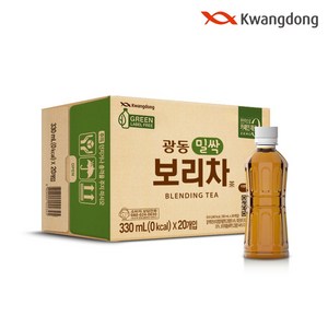 광동제약 [광동] 무라벨 밀싹보리차 커피음료, 330ml, 20개