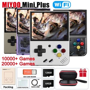 Miyoo Mini Plus V3 레트로 휴대용 게임 콘솔 3.5 인치 IPS HD 화면 WiFi 20000 게임 리눅스 시스템 가방이 있는 비디오 플레이어, 07 128G 20K Game, 01 CHINA