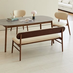 베스트리빙 노아 노부 고무나무 원목 2인 3인 벤치의자/원목등받이벤치/가죽등받이벤치 방문설치 2Style 2Colors, 원목등받이, 월넛