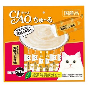 이나바 고양이 챠오 츄르 20P, 닭가슴살 + 해산물 혼합맛 14g 20P (SC-128), 280g, 1개