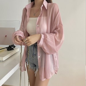 제이에프앤씨 여성용 여리 루즈핏 시스루 셔츠 블라우스