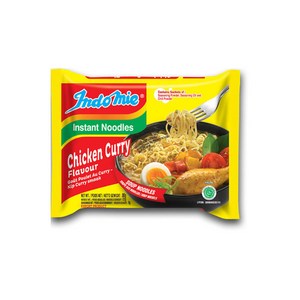 INDOMIE Halal Chicken Curry Flavour Instant Noodles 80g (Set of 3) 240g 할랄 치킨 커리 라면, 3개
