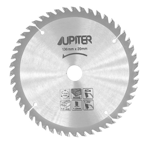 주피터 목공용 톱날 원형톱날 5.5인치, 1개, 136MM x 20MM 40날 1.5T