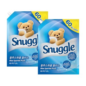 스너글 블루스파클 플러스 섬유유연제, 2개, 1.5L