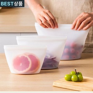 1+1+1 다회용 프리미엄 실리콘 지퍼백 5종 세트 냉장고정리 밀폐용기 실리팟 지퍼백 500ml 1000ml 1500ml 실리콘 지퍼백, 2세트, 500ml+1000ml+1500ml