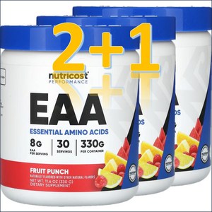 [2+1] 뉴트리코스트 EAA BCAA 함유 필수 아미노산 330g 프루트펀치 / 해외직구 미국정품, 3개