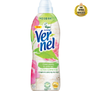 버넬 그린 고농축 섬유유연제 피오니 앤 화이트티 본품, 900ml, 4개