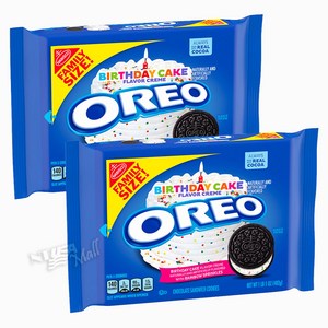 오레오 생일 케이크 맛 초콜릿 쿠키 482g OREO BIRTHDAY CAKE CHOCOLATE SANDWICH COOKIES FAMILY SIZE, 2개