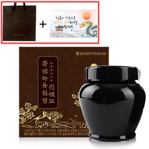 [설날 감사카드 선물용 쇼핑백 포함 고급 홍삼 선물 1kg] 단지형 떠먹는 녹용 홍삼 진액고1kg premium gift, 1개, 1000g