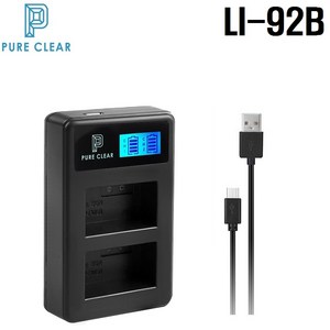 퓨어클리어 올림푸스 LI-92B USB 2구 LCD충전기