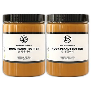 순 땅콩버터 크리미 100% 무첨가, 500g, 2개