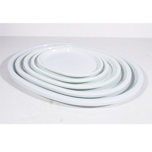 화분받침대 접시스타일타원형화분받침대(흰색) 6호, 1개