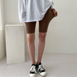 린제이 데일리 밴딩 골지 빅사이즈 5부 면 레깅스 / M~L