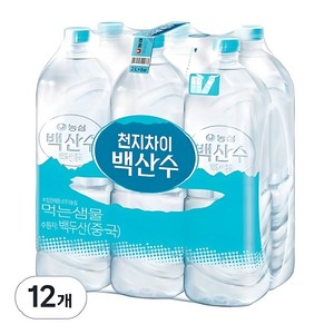 백산수 무라벨 생수, 2L, 12개