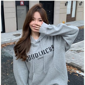 후드티 루즈핏 데일리룩 프린팅 오버핏 긴팔티 캐주얼 남성 여성 공용 봄 가을 겨울