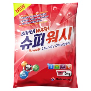 슈퍼워시 찬물 세탁 가루세제, 10kg, 1개