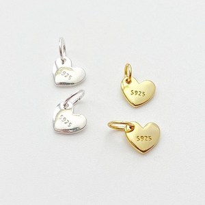 bellana 925 실버 은펜던트 고리 하트 (1개), 골드, 1개