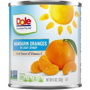 Dole 만다린 오렌지 통조림 인 라이트 시럽, 312g, 1개