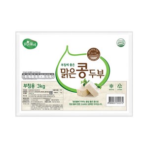 맑은물에 부침에 좋은 맑은콩 두부 3kg, 1개