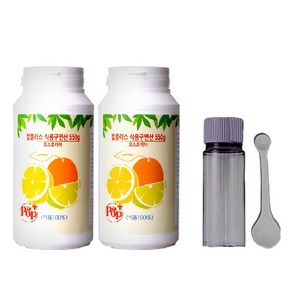 팝플러스 식용구연산+소형용기+스픈1개-1100g, 2개, 550ml