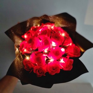 로맨틱앤 비누꽃 LED 꽃다발, 6_20송이_레드, 1개