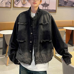 WEIHAN 남자룩 남성 춘추 스탠드 카라 워싱 수술 데님 아우터 카고 M~3XL 청자켓 청재킷 청잠바 간절기 캐주얼룩