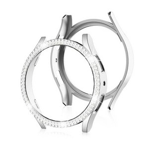 호환 2줄 큐빅케이스 갤럭시워치4 40mm 44mm 하드케이스, 실버