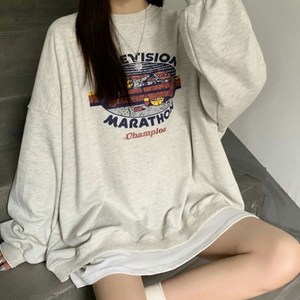 데일리퍼블릭 여성 빈티지 프린팅 맨투맨 긴팔 티셔츠