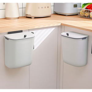 찬란한리빙 깔끔한 주방 화장실 벽걸이 미니 휴지통 냄새차단 음식물 쓰레기통, 화이트