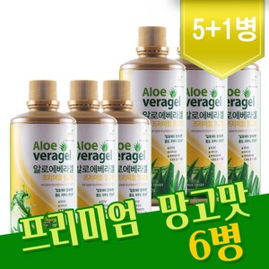 하이알로에 알로에겔 1kg x 6병 면역력증진 멕시코산 오리지널맛 망고맛, 6개