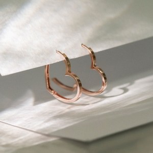 쥬넬 14K 하트링 원터치 귀걸이(1쌍)