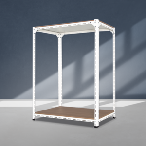 부원진열장 조립식 420 620 철제 볼트 앵글 선반 1200 x 400 900 2단, 청색/mdf