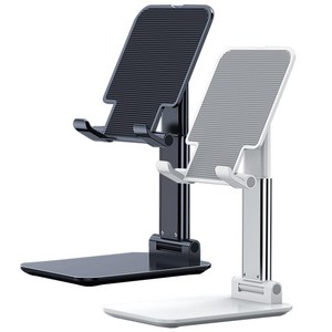 이스 스마트폰 거치대 스탠드형 간편 휴대용 접이식 핸드폰 거치대 다용도 가방에쏙 자바라 탁상용, 이지 거치대_블랙+아이보리(2개)