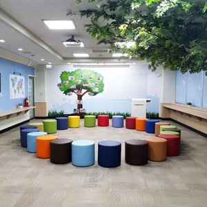 H1 원형 사각 육각 둥근 라운드 인조가죽 쇼파 보조스툴, DS 152 (브라운)