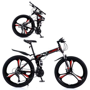 MTB자전거 접이식자전거 산악자전거 입문용 출퇴근 24 26인치, 스포크휠, 블루화이트
