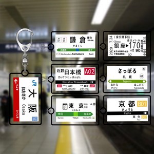 일본 전철역 지하철역 가챠키링 일본여행 기념품 열쇠고리, 1개, 1.도쿄