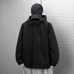 [S-8XL]가을 바람막이 점퍼 남루즈핏 멋쟁이 캐주얼자켓 남장방수상 봄가을 커플야상 후드탈부착