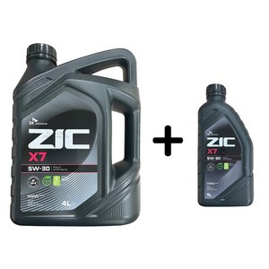 ZIC X7 5W30 SP 4L 1개 + 1L 가솔린 엔진오일, @ 지크 X7 5W30 4L 1개+1L@1개@