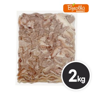 춘풍접객 돼지 머리고기 슬라이스 2kg (수입) 머릿고기 돈두슬라이스 삶은돼지머리 슬라이스 국밥고기, 1개