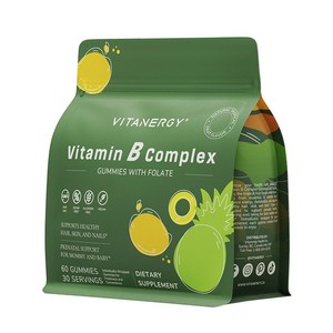 Vitanergy 캐나다 국민 브랜드 활성 엽산 400mg 임산부 전용 엽산 젤리, 1개, 60정