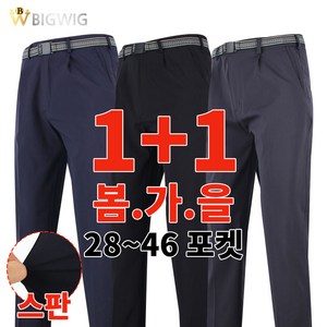 [더빅보스] BW 기능성 솔리드 등산바지 (1+1) 남성 등산복 작업복 원턱 기본 빅사이즈 28~46인치