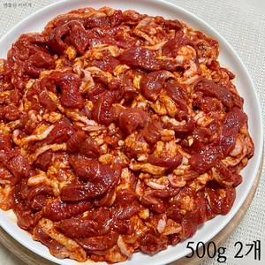 [팜스제임] 오리고기 오리주물럭 오리 주물럭 불고기 슬라이스 무항생제 인증 (냉장), 500g, 2개