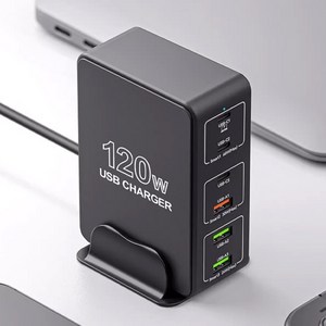 Fowod GaN 160W PD C타입 PPS 초고속 멀티 충전기 어댑터, 블랙, 1개