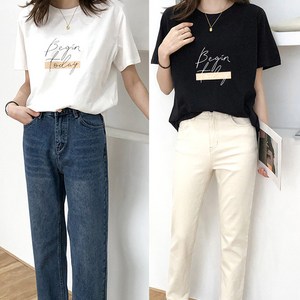 MORIT 레터링 프린트 루즈핏 반팔 티셔츠 2P