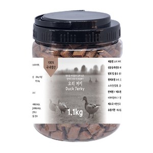 또멍냥 100%국내생산 고퀄리 강아지 리얼 큐브 져키 오리져키 1.1kg, 3개, 1100g